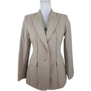 Kasper ~Woman Size 2Petite~ Beige Blazer Jacket Office Wear Fully Lined.